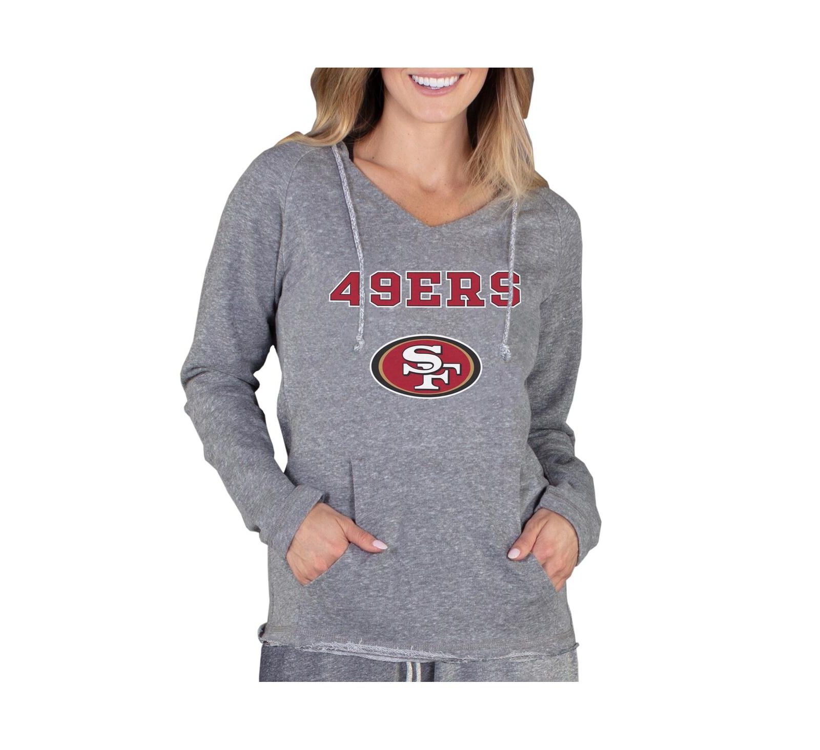 Concepts Sport Women's Gray San Francisco 49ers Mainstream Tri-Blend Raglan Hoodie V-Neck Top