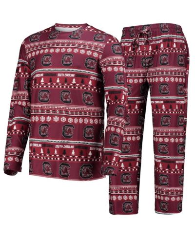 Concepts Sport Мужской комплект из 2 предметов Garnet South Carolina Gamecocks: уродливый свитер с длинным рукавом и штаны для сна