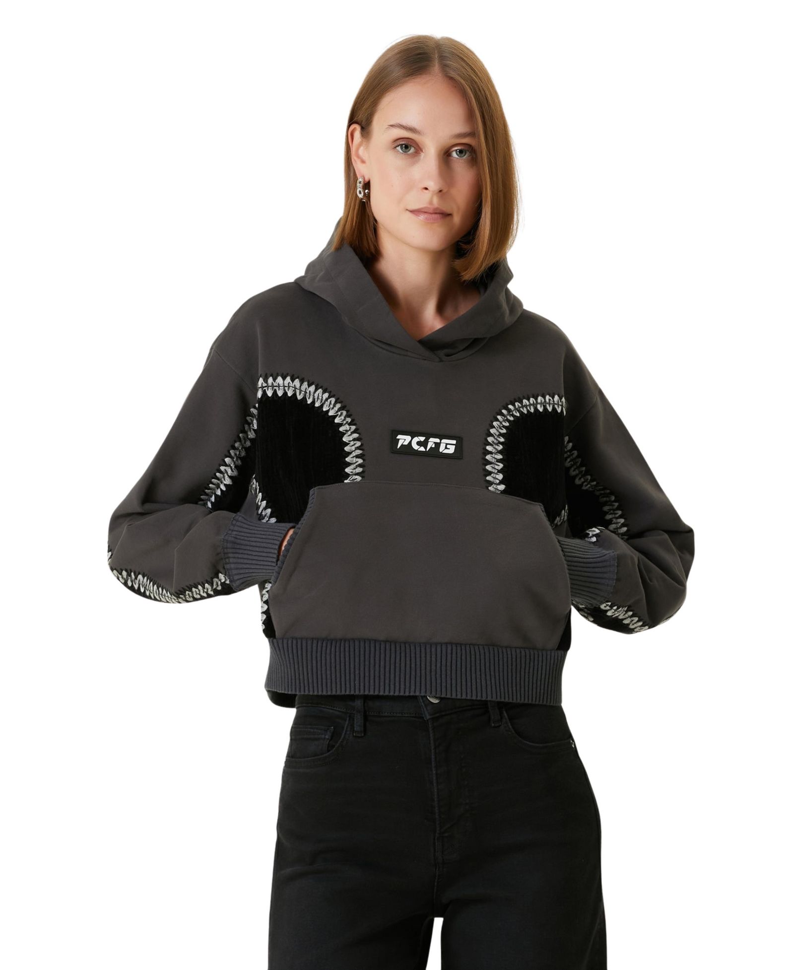 PCFG Women's Cotton Panelled Hoodie
