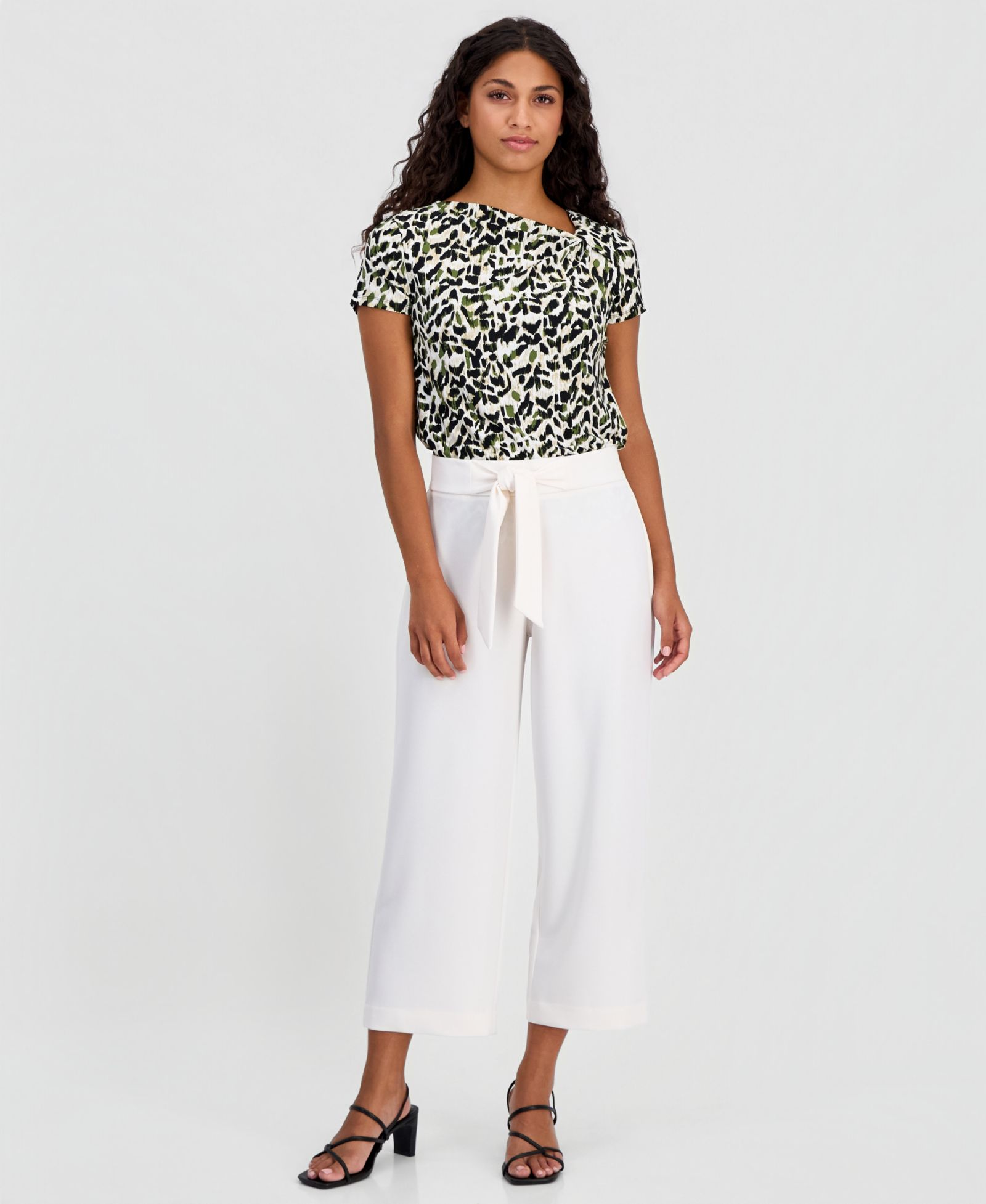 Anne Klein Essentials брюки Petite укороченные с завязками