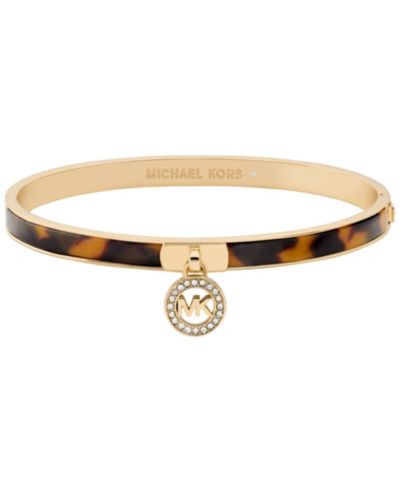 Michael Kors Tortoise Inlay Logo Bangle Bracelet