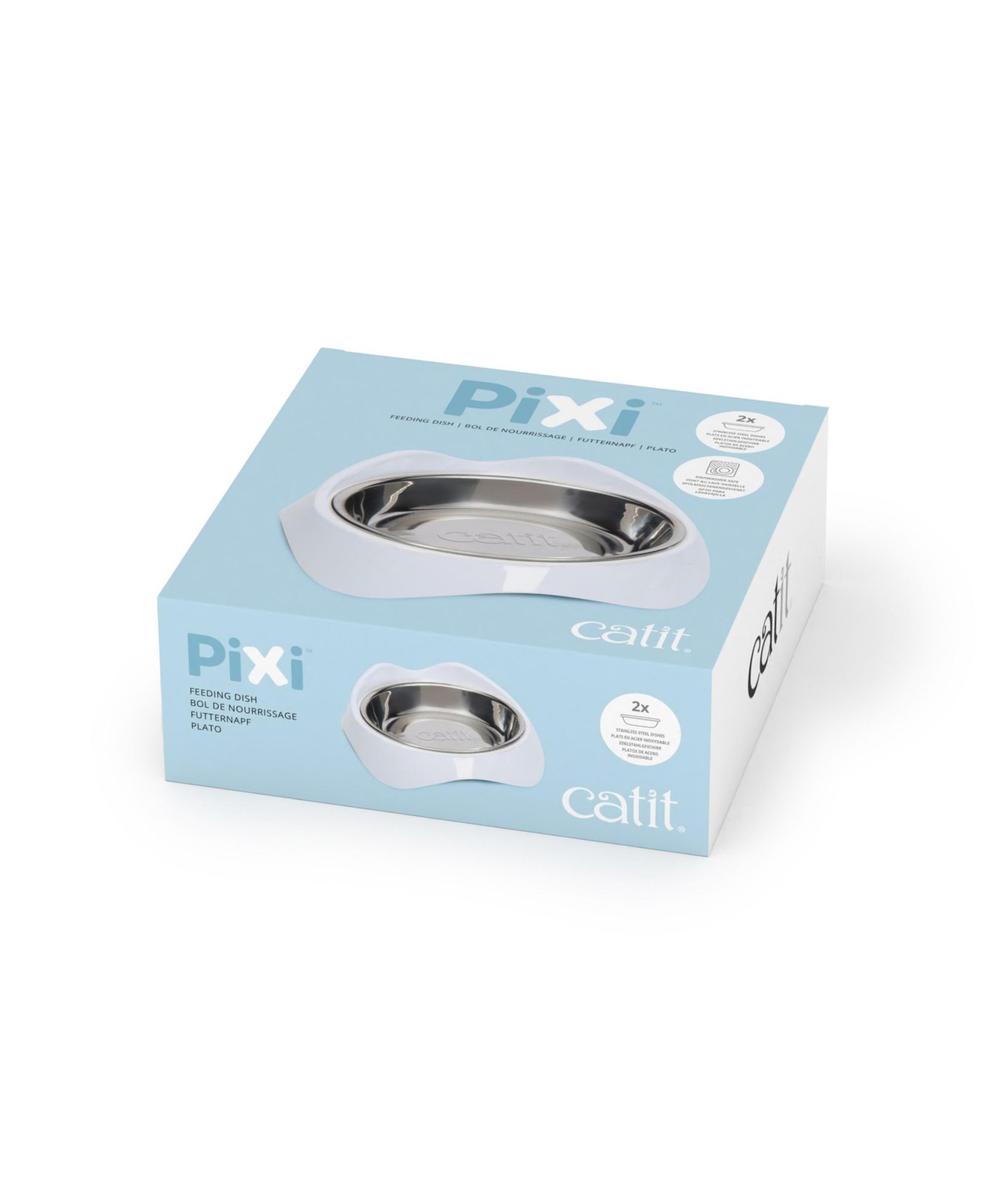 Catit Pixi Dish White w/extra bowl
