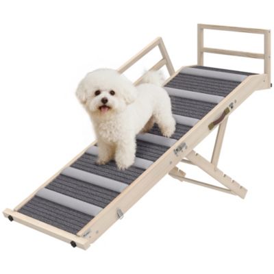 PawHut Dog Ramp, Folding Pet Ramp, 4 Adjustable Height from 15" to 19"
