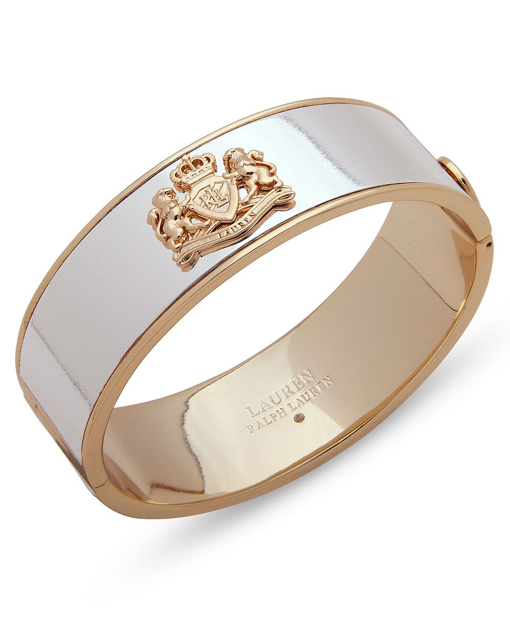 Lauren Ralph Lauren Two-Tone Crest Bangle Bracelet