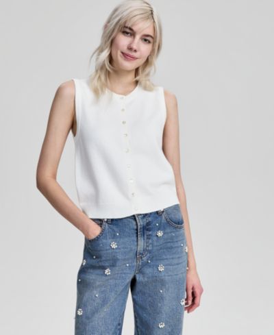 And Now This Women's Button-Front Crewneck Vest, Macy's Exclusive
