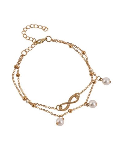 SOHI Gold Ethereal-Infinity Multi-Strand Bracelet