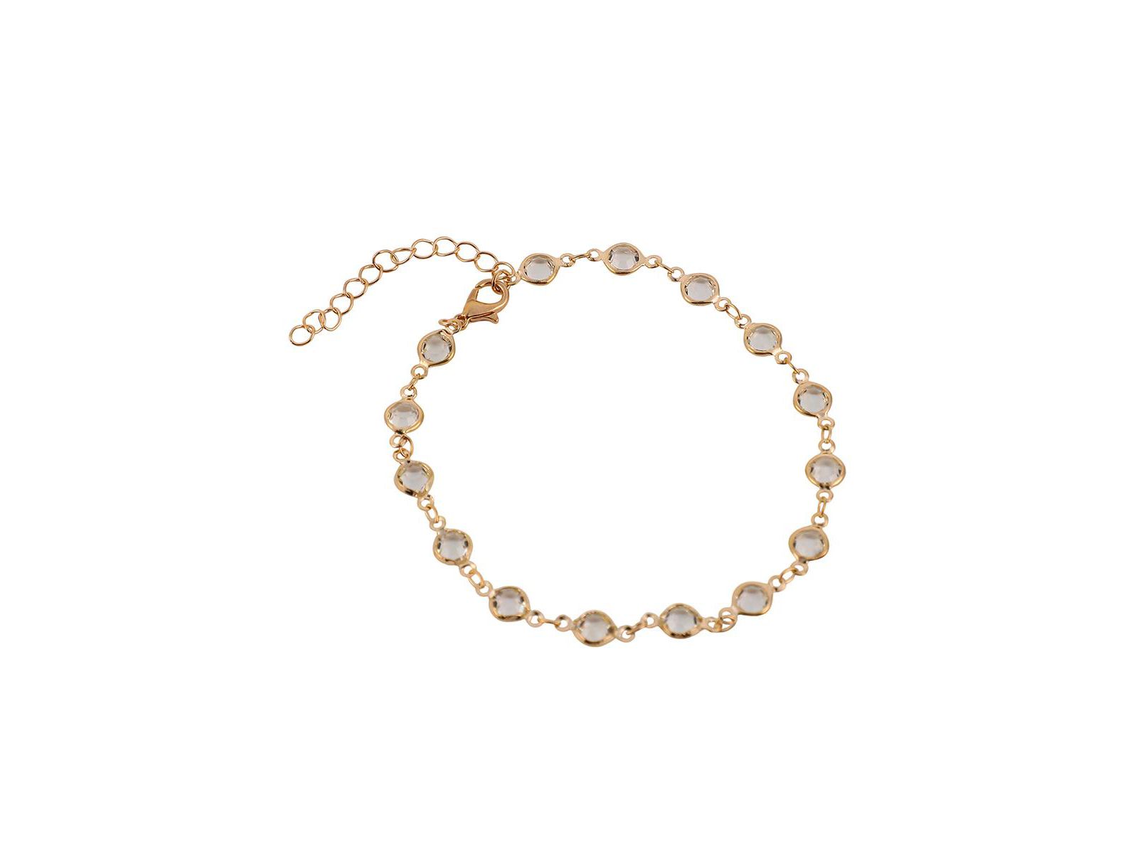 SOHI Gold Cristal-Link Chain Anklet