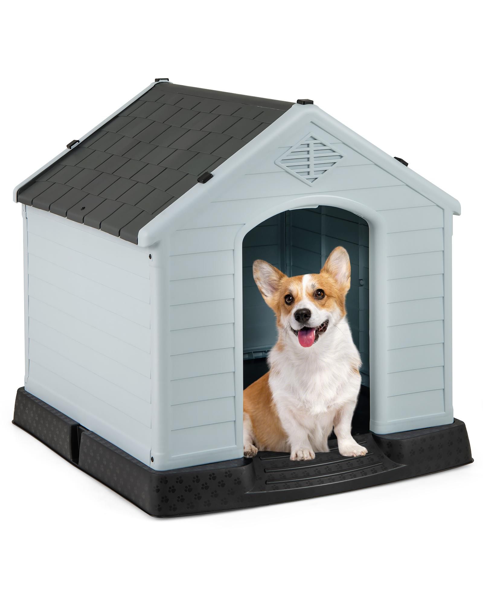 SUGIFT Dog House for Small Dogs Waterproof Plastic with Elevated Floor
