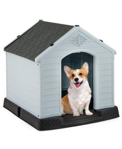 SUGIFT Dog House for Small Dogs Waterproof Plastic with Elevated Floor