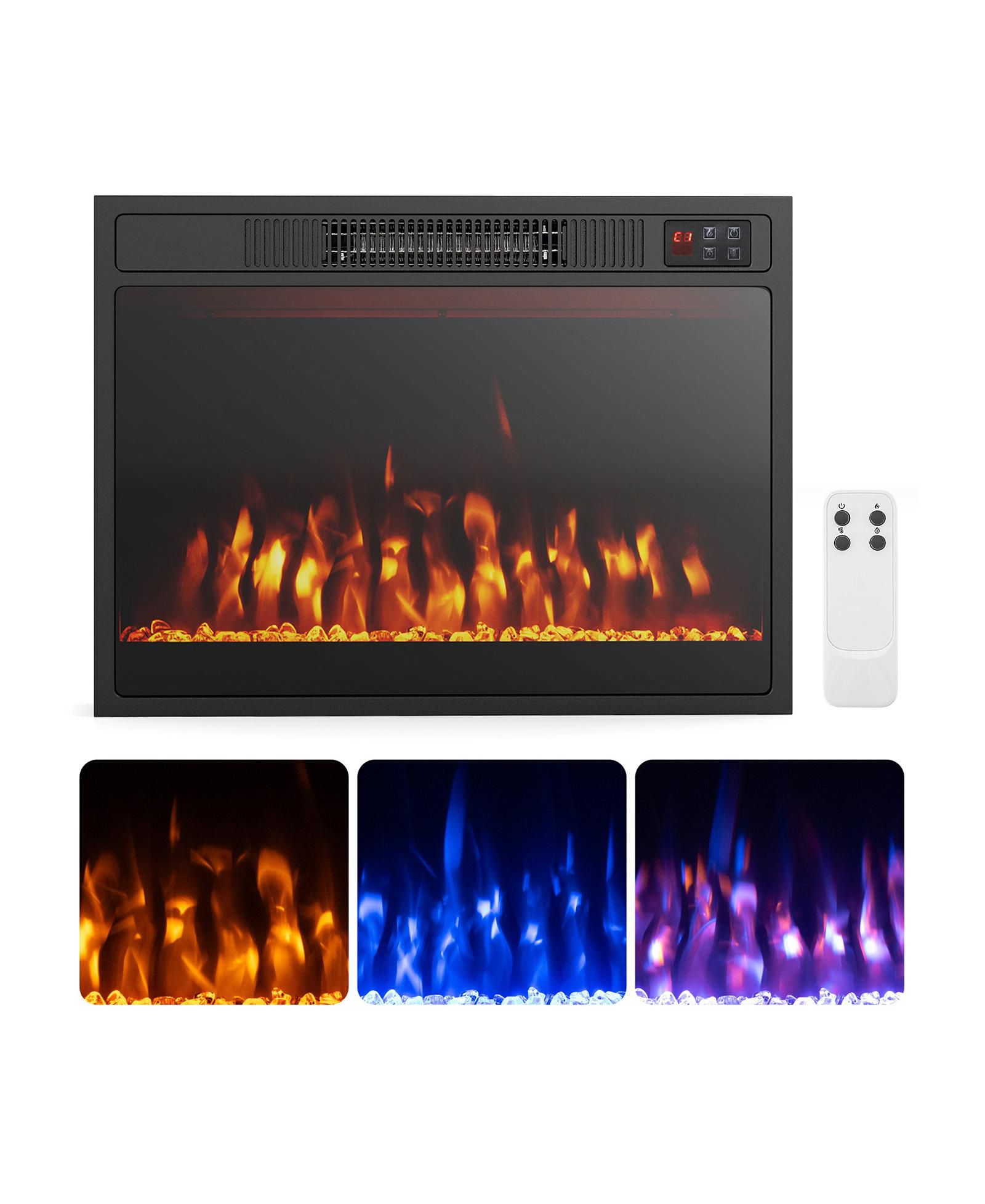 SUGIFT 23 Inches 750W/1500W Electric Fireplace Heater with Alter Flame Color and Brightness