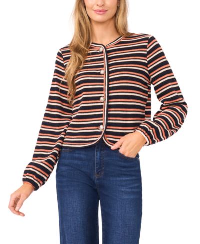 CeCe Women's Elastic Cuff Long-Sleeve Knit Cardigan Sweater