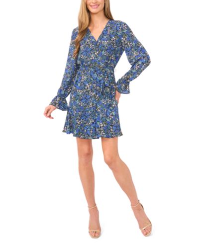 CeCe Women's V-Neck Tie Waist Dress