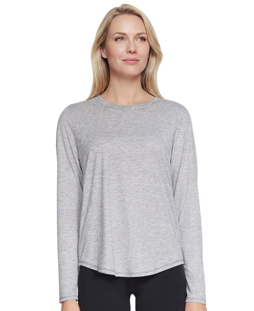 Skechers Women's Swift Stripe Long-Sleeve Crewneck T-Shirt