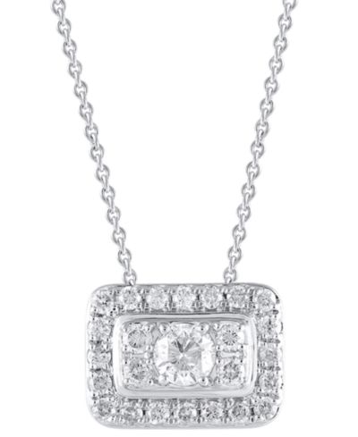 Macy's ожерелье с бриллиантом (1/2 ct. t.w.), 10k White Gold