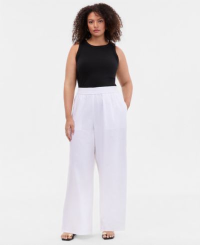 I.N.C. International Concepts Plus Size Pull-On Wide-Leg Pants, Created for Macy's