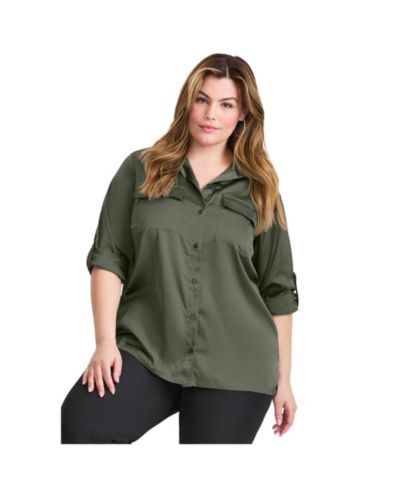 AVENUE Женские сатиновые брюки Utility, Plus Size