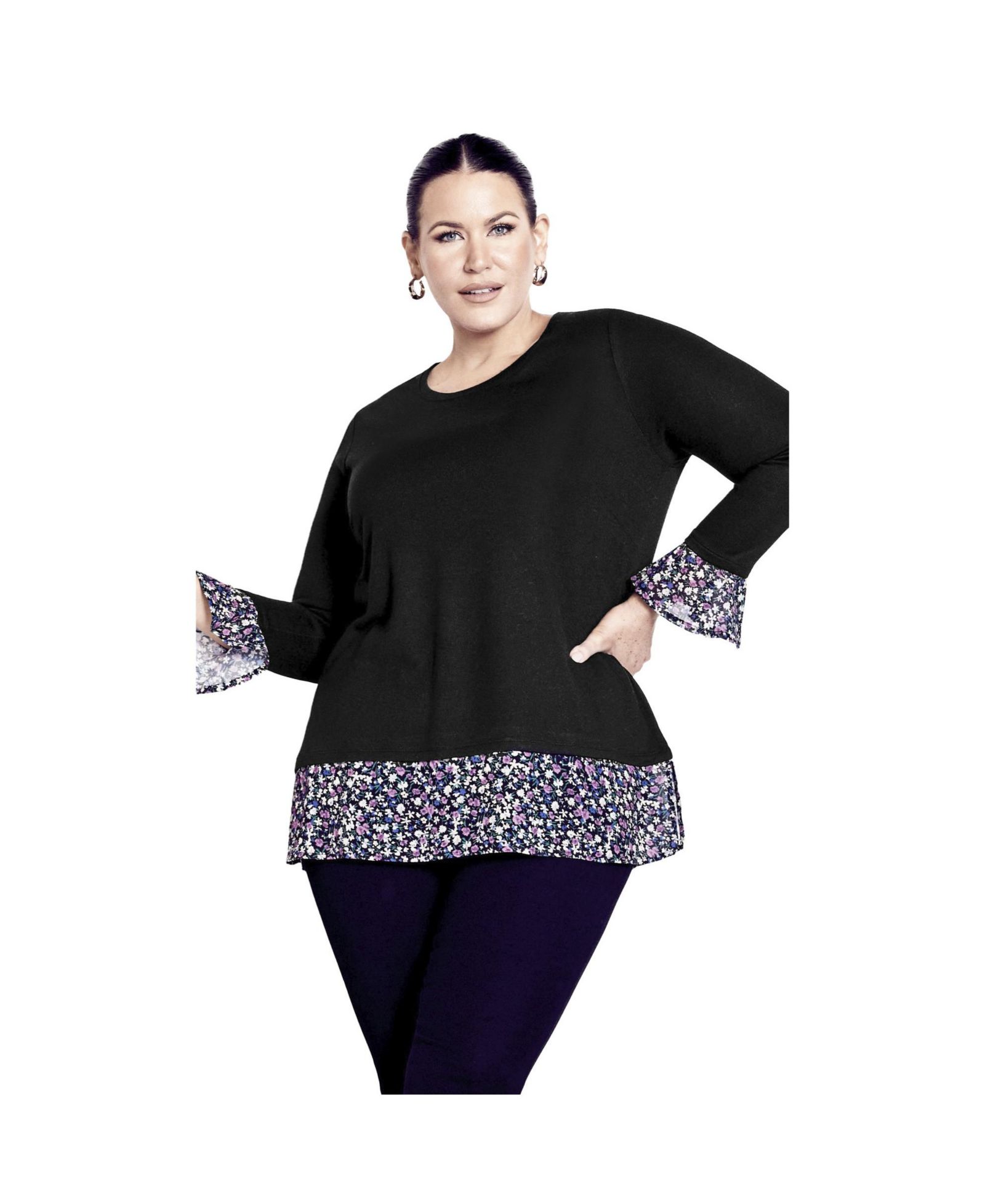 Женская блузка Avenue Plus Size Hacci Chiffon Print