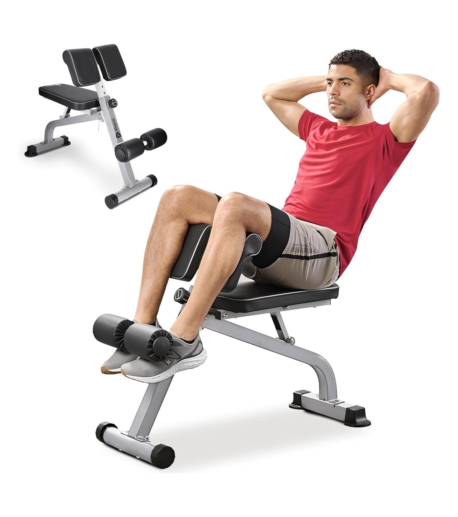 Lifepro SculptTrainer Roman Chair Hyperextension Bench – Adjustable Back Extension Machine, Ab & Sit Up Bench Home Gym Equipment