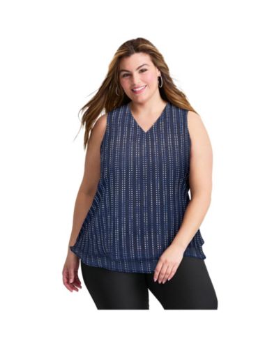 Женский топ Avenue Plus Size Sleeveless Double Layer Swing Tank