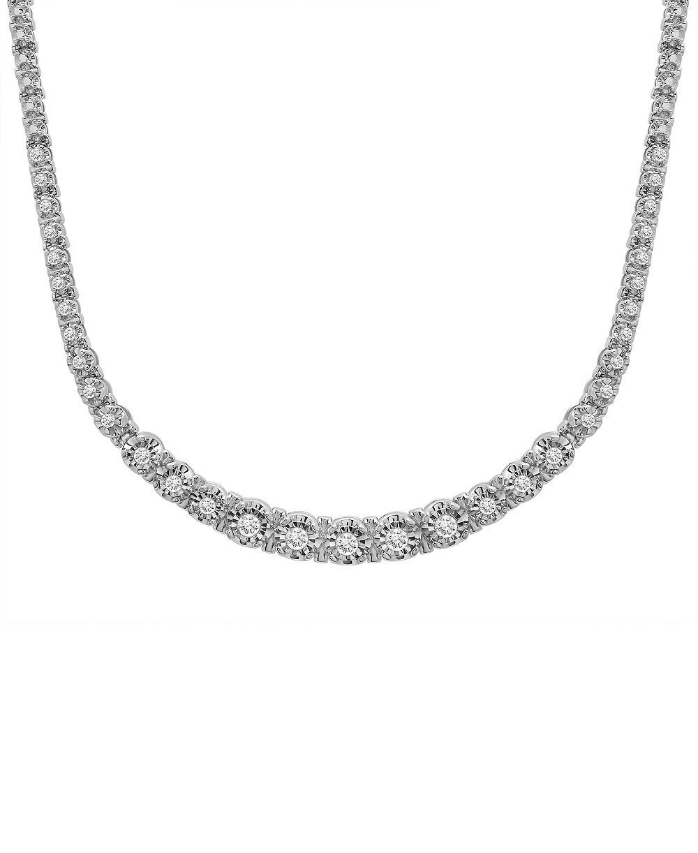 Wrapped in Love™ бриллиантовая градуированная цепочка 20" (1 ct. t.w.) из стерлингового серебра