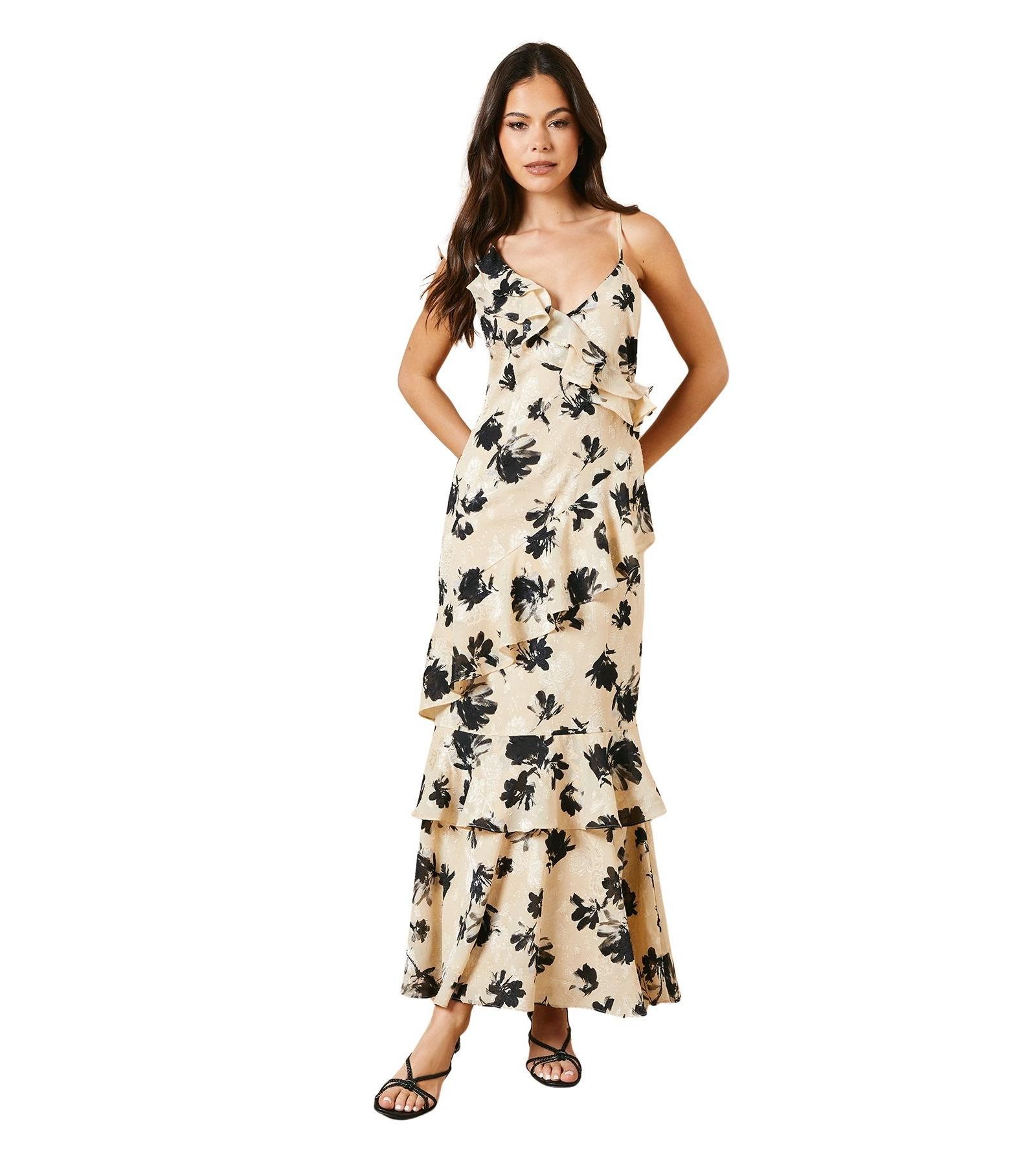 Oasis Женский Asymmetric Tiered Midi Dress