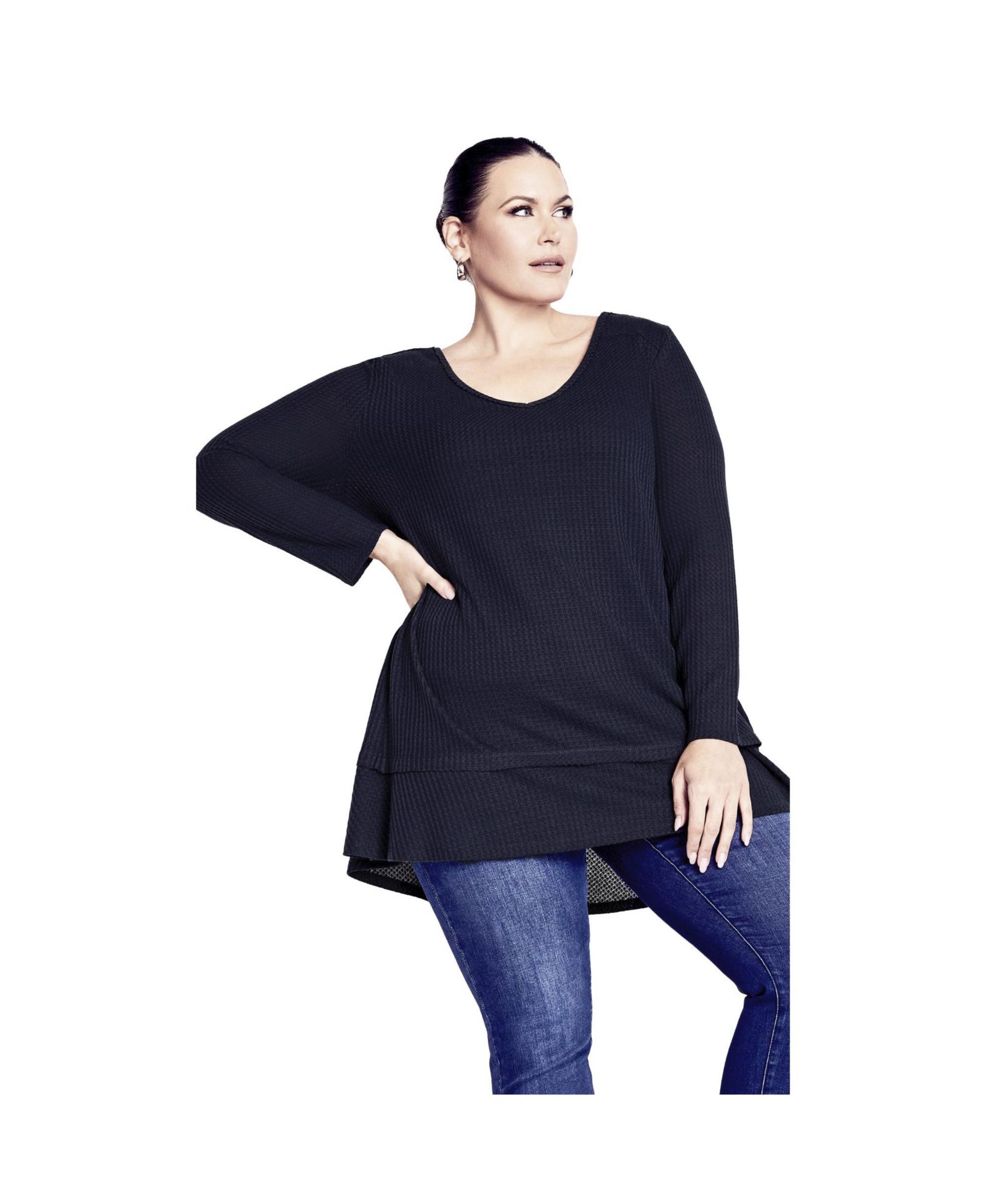 Женская туника Avenue Plus Size Waffle Ruffle