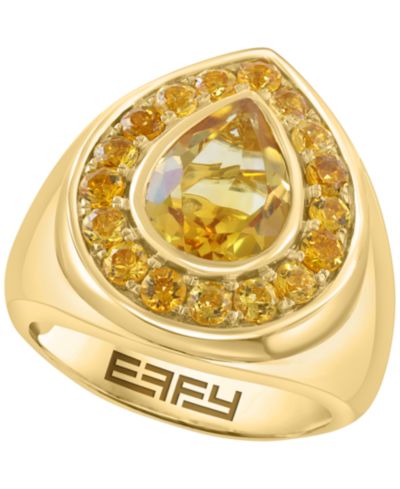 EFFY Collection Citrine Ring (2-1/5 ct. t.w.) in 14k Yellow Gold Over Silver
