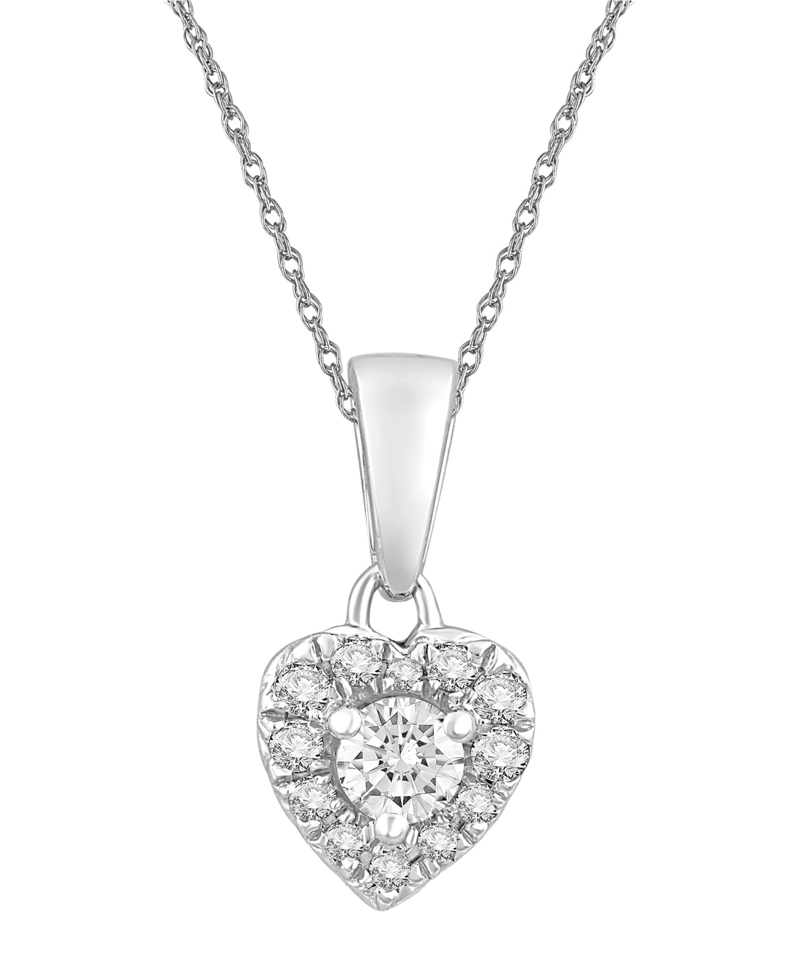 Подвеска Macy's Diamond Heart Shape Halo в 10k Yellow or White Gold