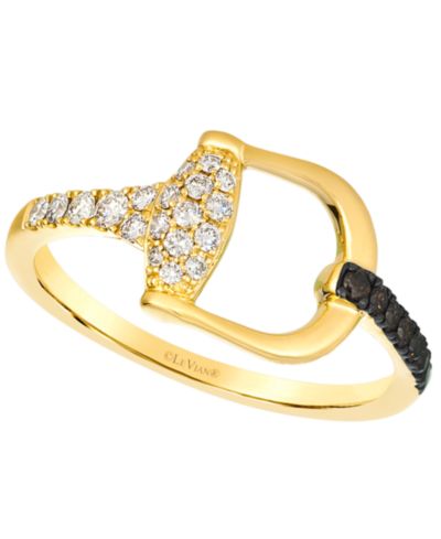 Le Vian кольцо Horsebit с бриллиантами Nude и Chocolate в 14k Honey Gold