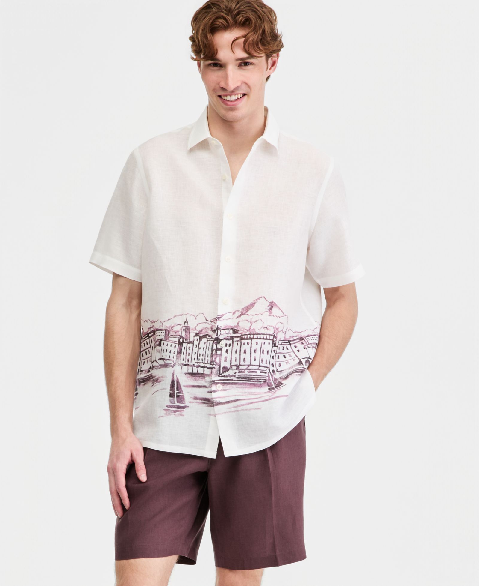 Club Room Men's Resort Scene Linen Short-Sleeve Shirt, Macy's Exclusive