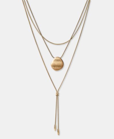 Style & Co Disc & Tassel Layered Lariat Necklace, 18" + 3" extender, Macy's Exclusive