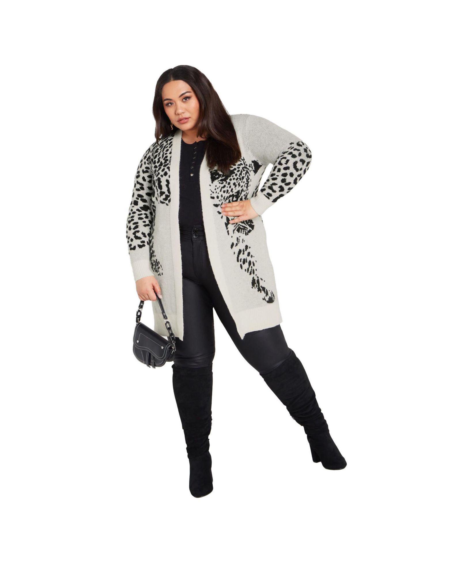 Женский кардиган Avenue Plus Size Lena Leopard