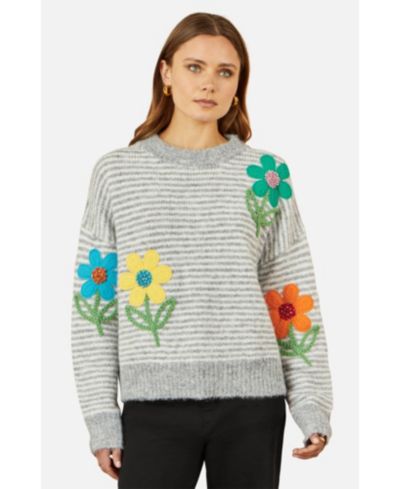 Женский джемпер Yumi Striped Floral Relaxed Fit