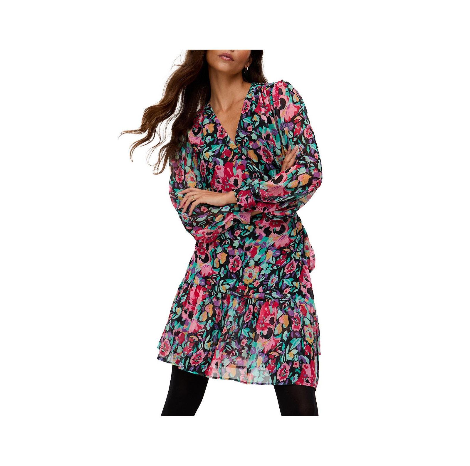 Женское мини-платье Lily and Lionel London Flora Wraparound Floral Print