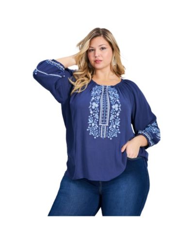 Женский топ Avenue Plus Size с вышивкой Anna