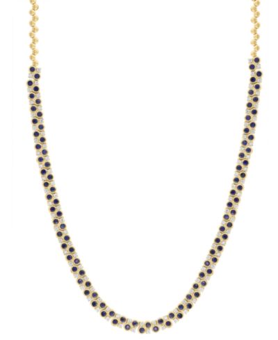 Ожерелье EFFY Collection Sapphire (8-1/3 ct. t.w.) & Diamond (1/2 ct. t.w.) в Gold Over Silver