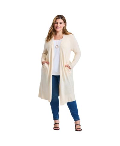 Avenue Women's Plus Size Raglan Sleeve Duster Cardigan