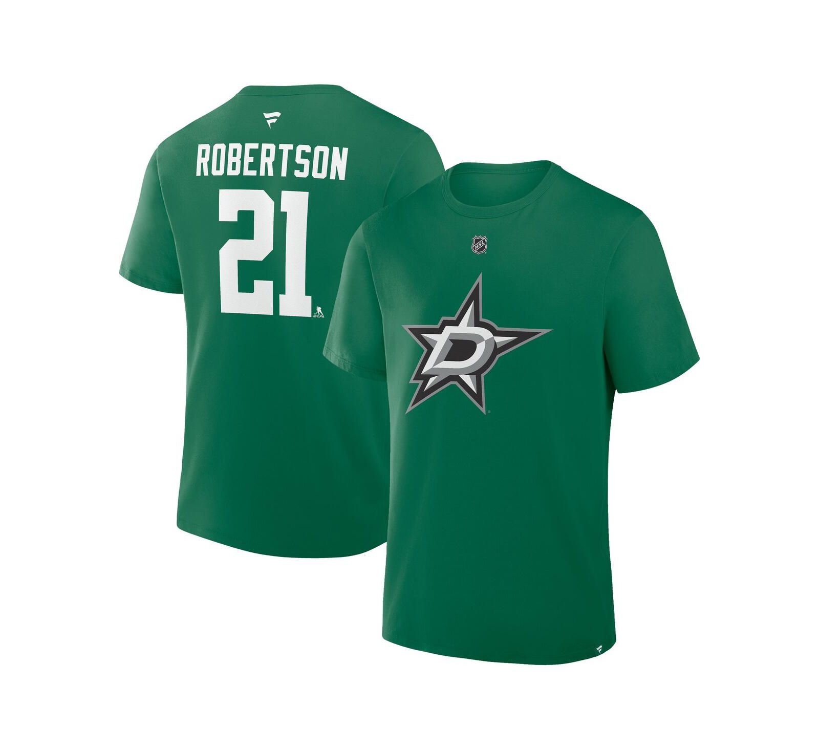 Мужская футболка Fanatics Jason Robertson Kelly Green Dallas Stars Authentic Stack