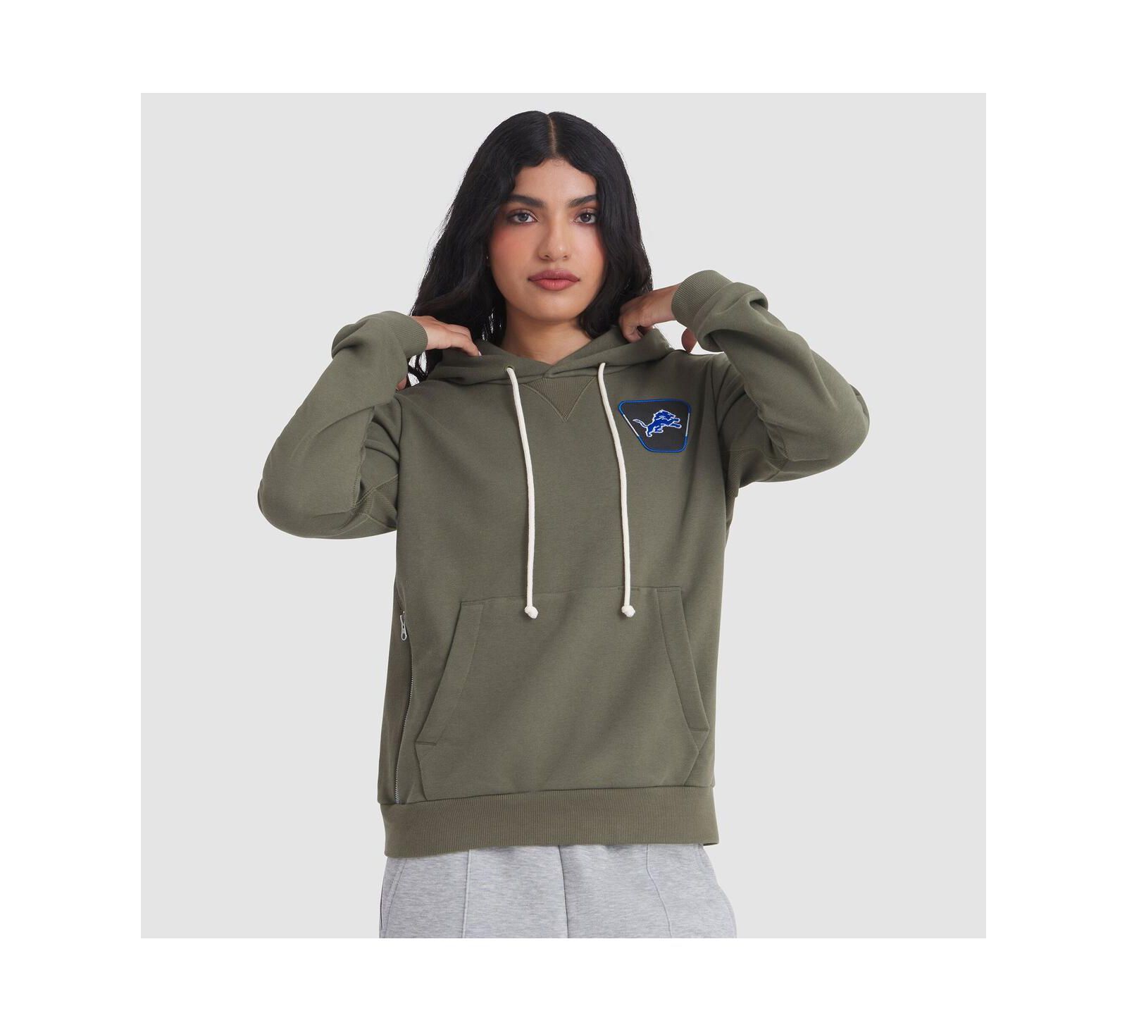 Женское худи Nike Women's Olive Detroit Lions 2025 Salute to Service Sideline Standard Issue Dri-FIT