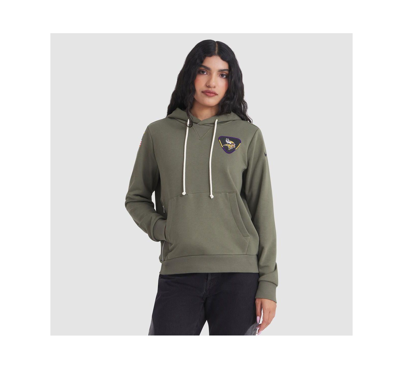 Женское худи Nike Olive Minnesota Vikings 2025 Salute to Service Dri-FIT