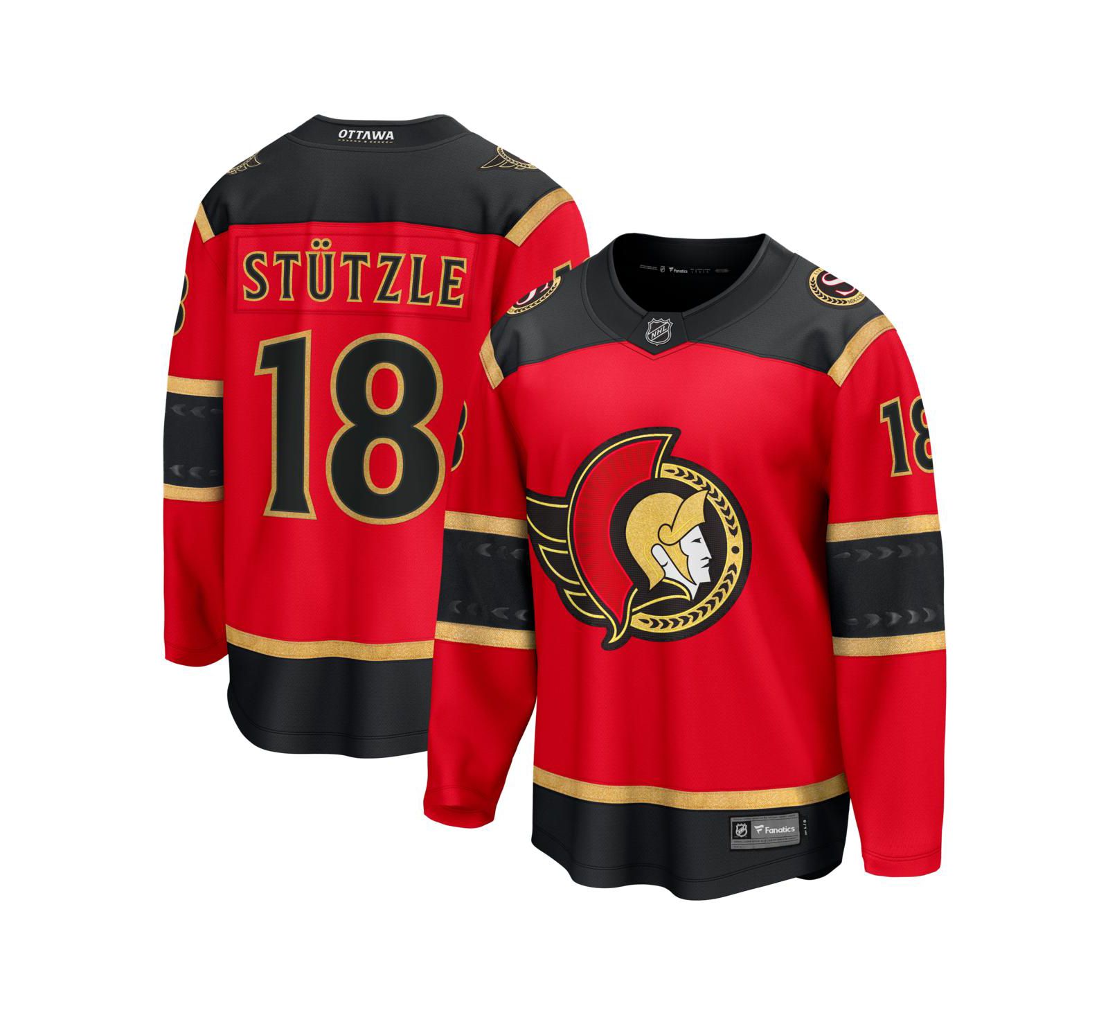 Fanatics мужская джерси Ottawa Senators Alternate Breakaway с Tim Stutzle, красная