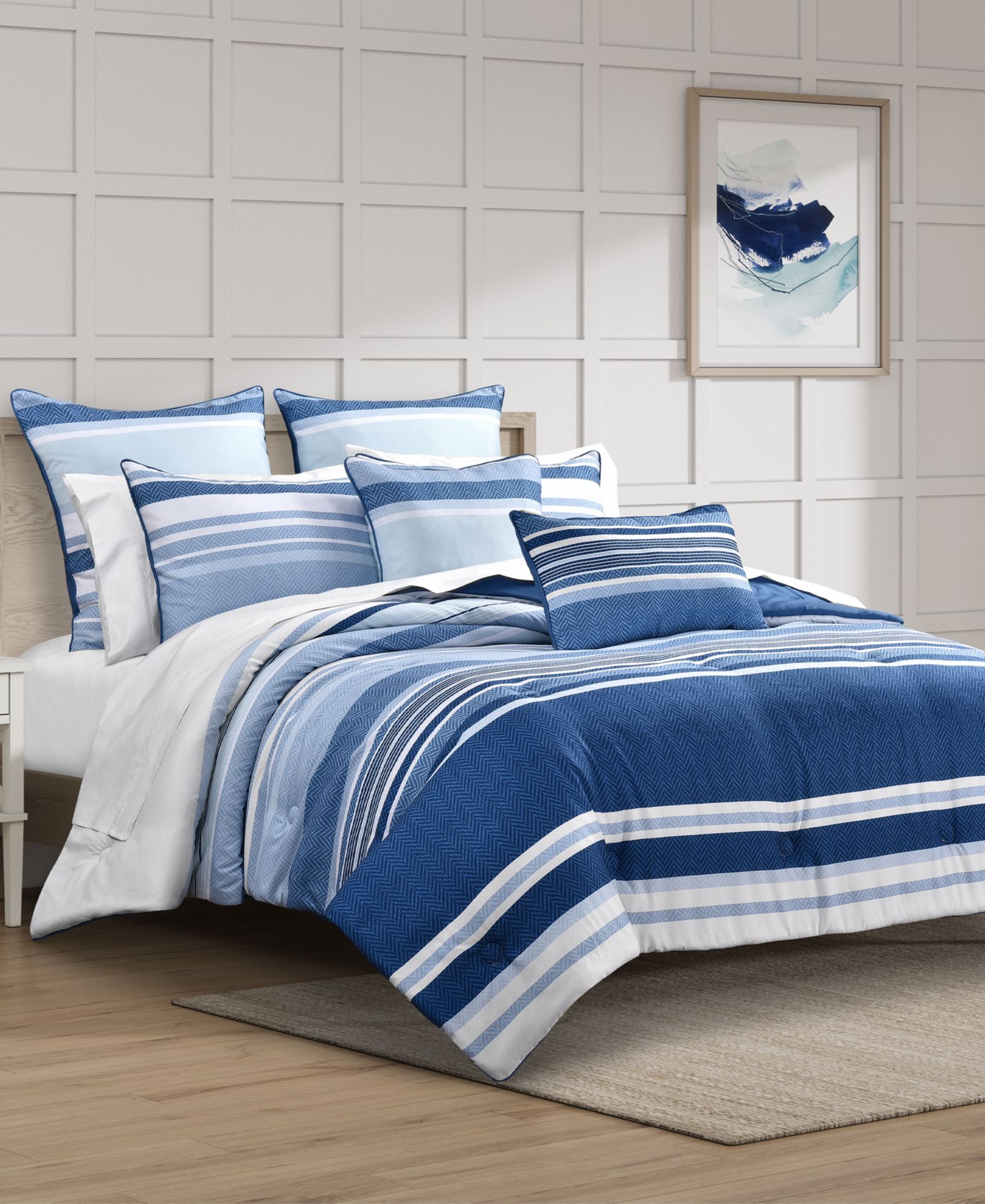 Royal Court Carson Multi-Stripe 3-Pc. Comforter Set, King/California King