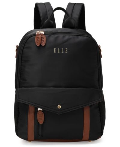 Elle Luxe Journey 15.5" Twill and Faux Leather Backpack