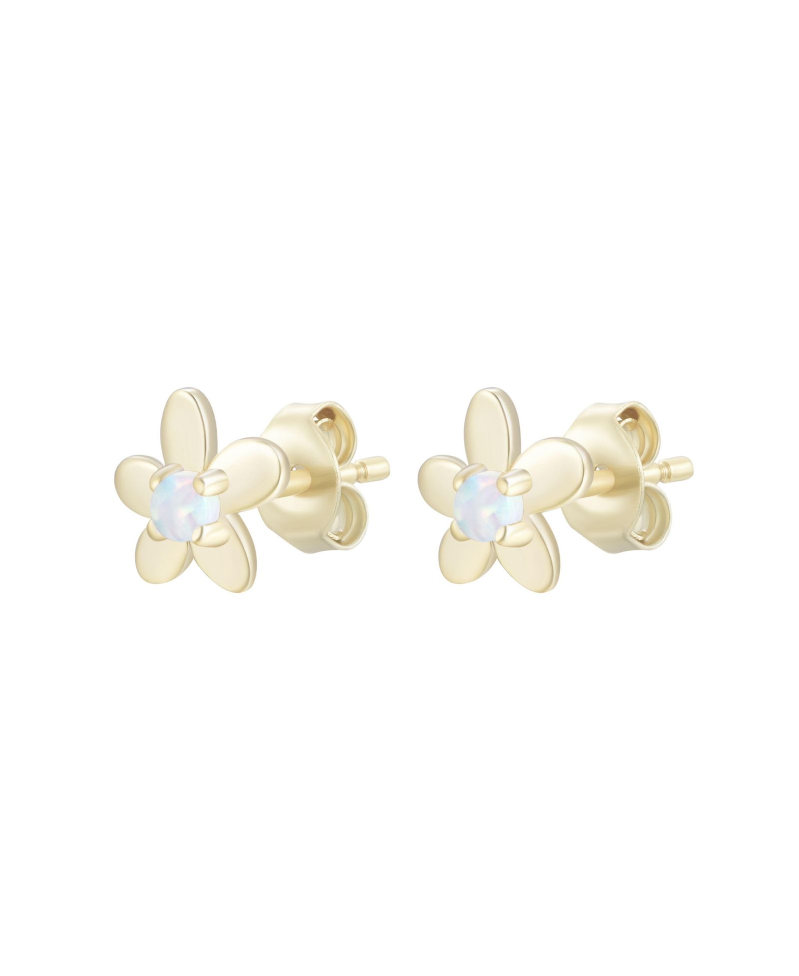 Серьги-гвоздики Kamaria Flower с Lab-Grown Opal в позолоченном стерлинговом серебре
