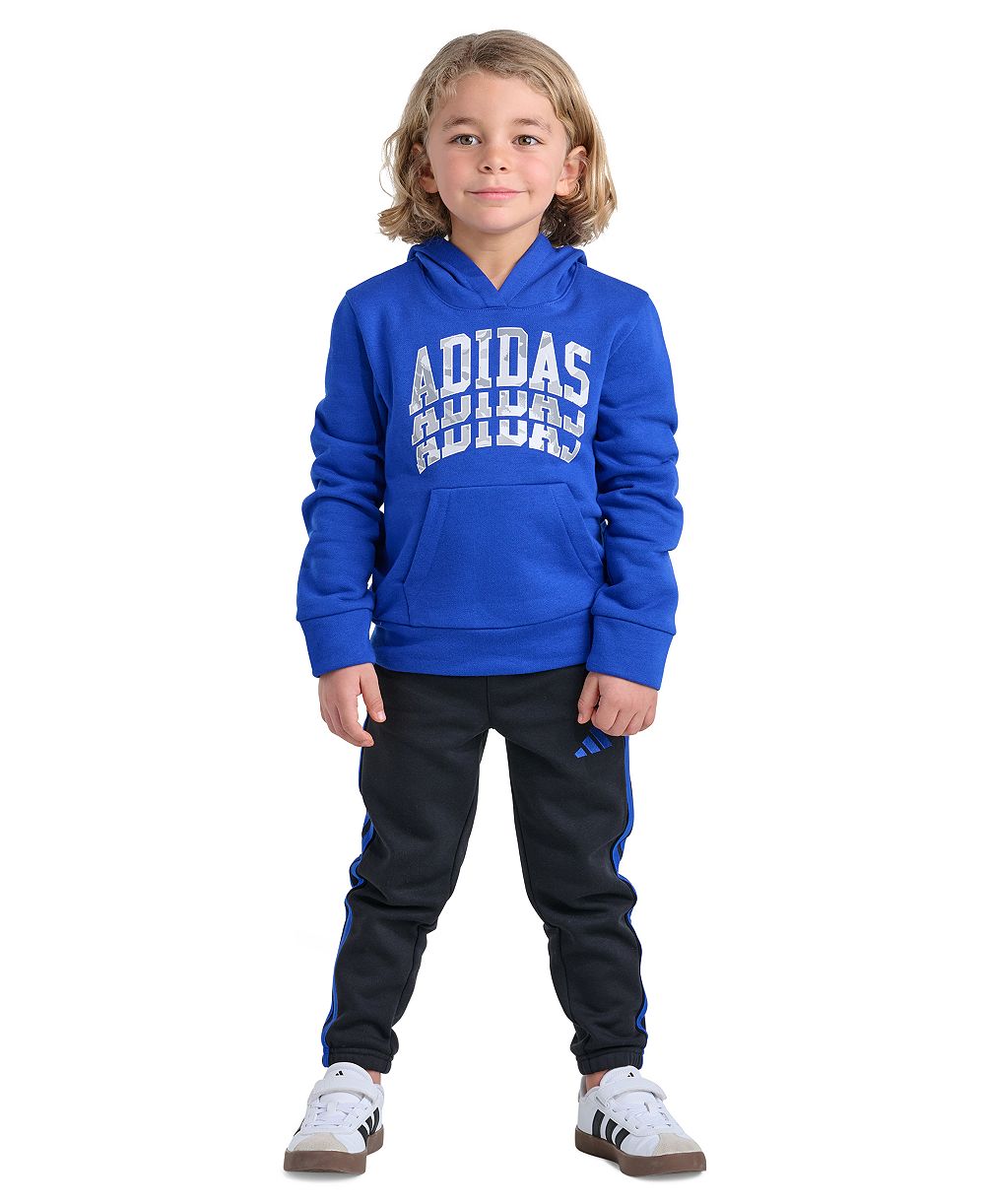 adidas Детский 2T-7 Long-Sleeve Graphic Sweatshirt and Jogger, 2-Piece Set