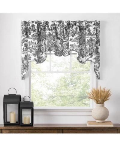 Ellis Curtain Victoria Park Toile High Quality Classic Print Swag Lined Empress Window Valance - 2-Piece