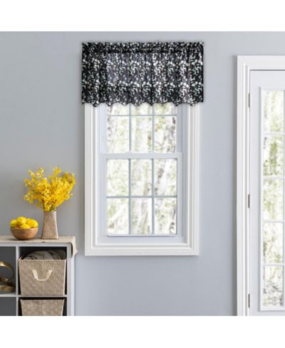 Занавеска Ellis Curtain Athena Crushed Taffeta Rod Pocket Valance - 48x15", Black