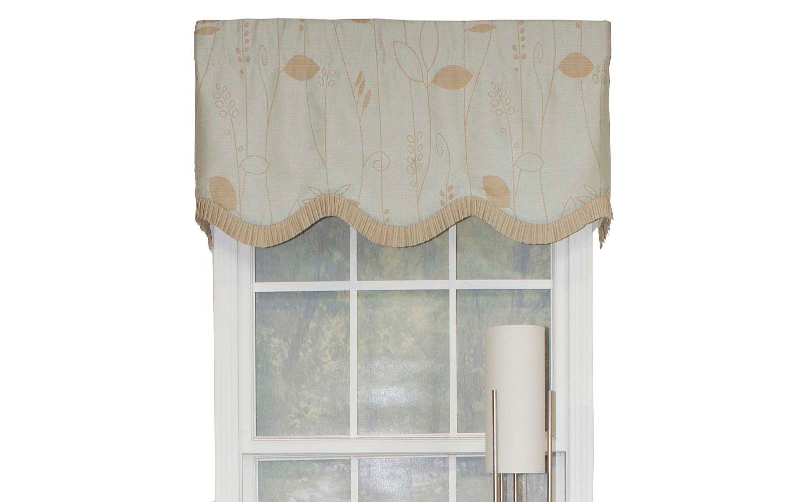 RLF Home Aquarelles Window Treatment Ruffled Provance Valance 3" Rod Pocket 50" x 17" Aqua Mist