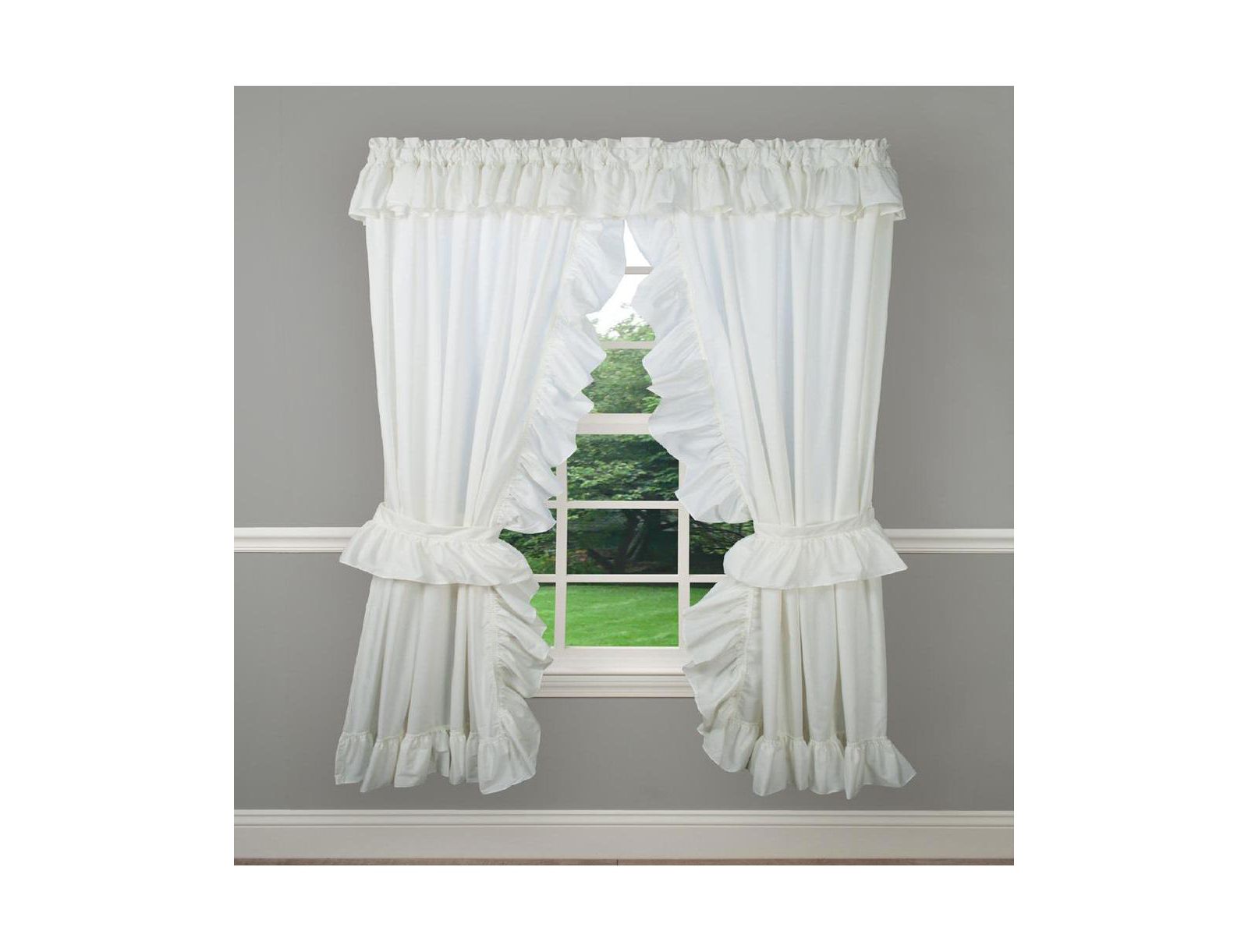 Комплект штор Ellis Curtain 2-Piece Ruffled Priscilla 80x63" Natural