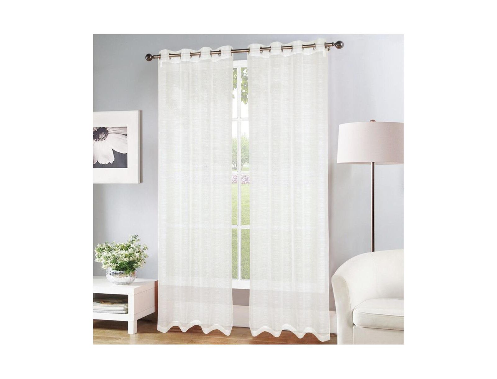 Olivia Gray Erica Doily Stripe Grommet Panel Pair - 54x90",